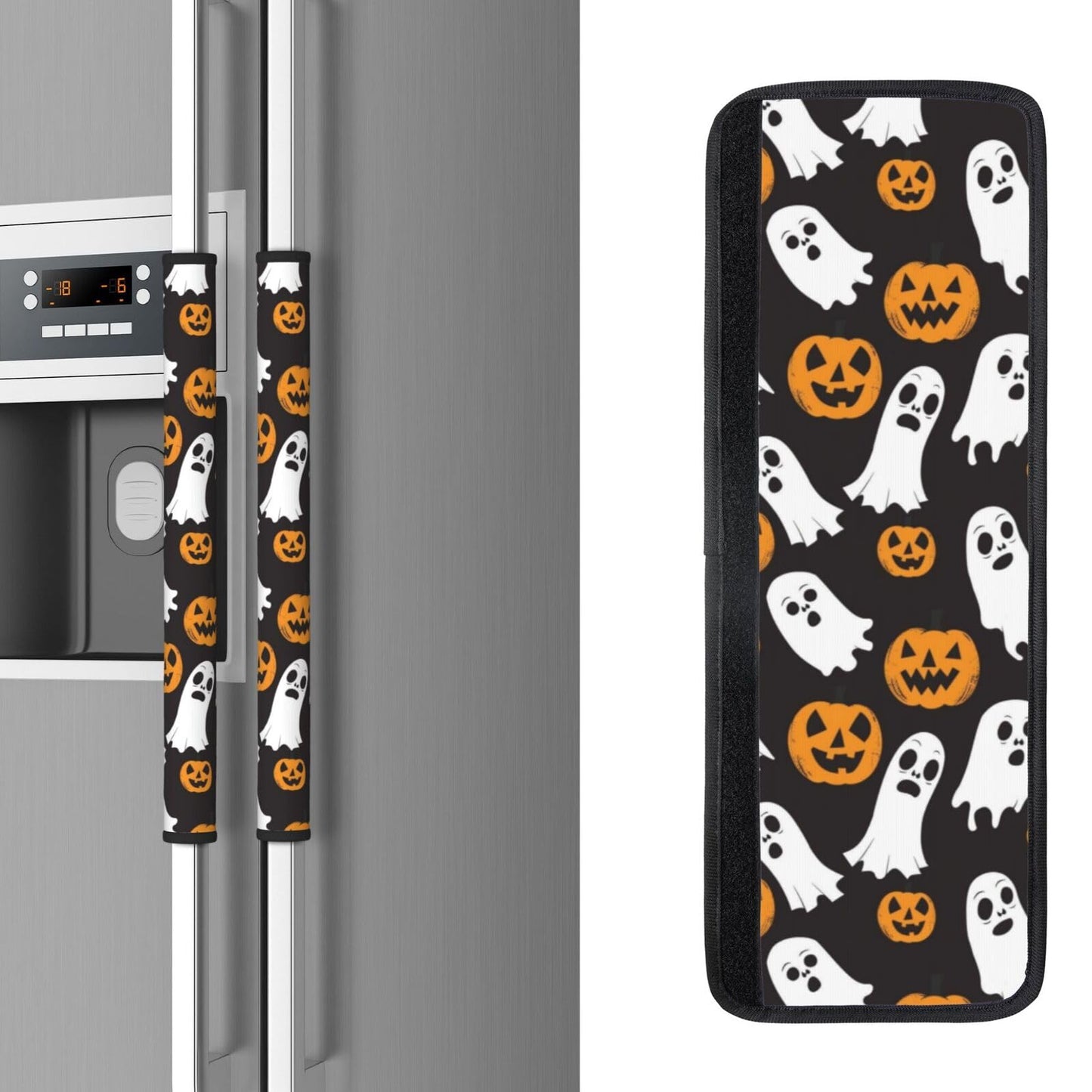 Buyidec Refrigerator Door Handle Covers Halloween Ghost Pumpkin Fridge Handle Cover Washable Dishwasher Microwave Fridge Oven Door Decor Handle Cover Keep Your Kitchen Appliances Clean