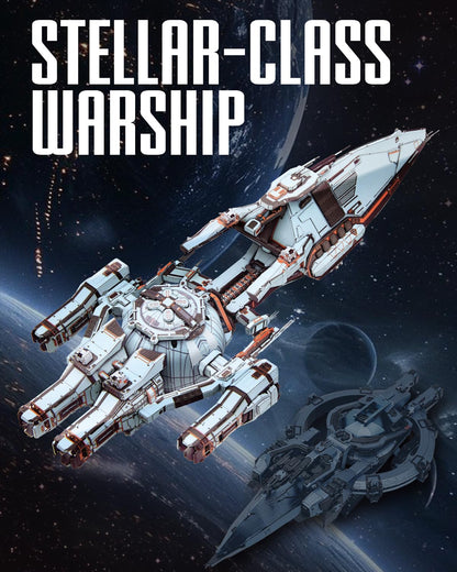 Piececool 3D Metal Puzzles for Adult, Three-Body Blue Space Starship Metal Model Kit, DIY Spaceship Building Kit Crafts for Adults to Build Home Decoration Best Gifts