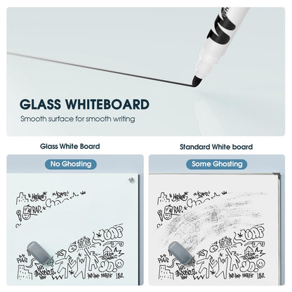 (Bundle of 2 Sets) MaxGear Dry Erase Eraser, Magnetic Whiteboard Eraser for Glass Board, Dry Erase Board, Dry Erase Board, Chalkboard Wiper with Built-in Magnet for School, Office, Home, Black, 2 Pack