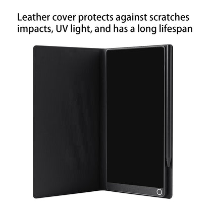 LCD Writing Tablet for Adults, 6.5 Inch Fine Tip Digital Notepad – Thin Lines, No Palm Marks, Lock Screen, Reusable Erasable Writing Pad with Leather Case & Hanging Pen for Office Home School