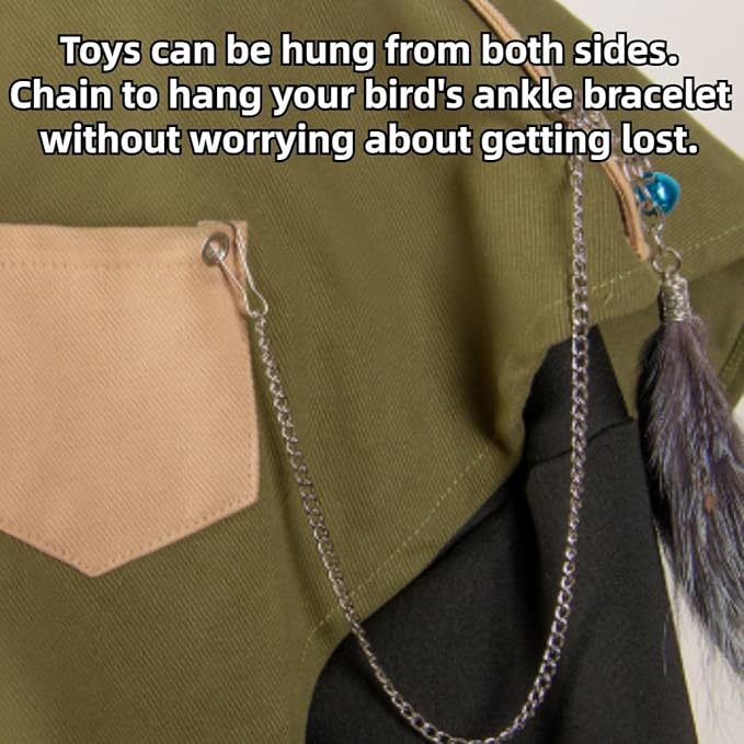 Parrot Anti-Scratch Shoulder Protector, Multi-Functional Bird Diaper Flight Suits Pee Pads Diaper Poop Shawl for Cockatiel Parakeet Macaw Lovebirds Finches (Beige)