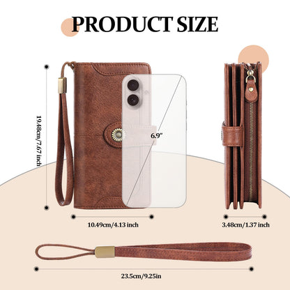 FALAN MULE Women's Wallet Leather RFID Blocking Large Capacity Trifold Ladies Wallet Wristlet Clutch Card Holder
