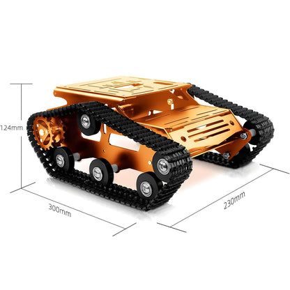 YonPhsy Tank Car Chassis with Encoder Motor, Shock Absorbing Robot Chassis Full-Metal Robotic Moving Platform Track for RaspberryPi Arduino Jetson Microb DIY Maker Smart Robot Car Learning Kit
