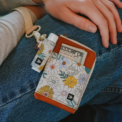 Thread Wallets RFID Blocking Leather Zip Wallet with Card Holder for Men and Women (Blossom)