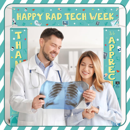 Fanfanwin 3 Pcs Happy Rad Tech Week Banner Rad Tech Appreciation Gifts Thank You Radiologic Technology Week Party Supplies We Appreciate Backdrop Thanks All You Do Decorations for Doctor Nurse