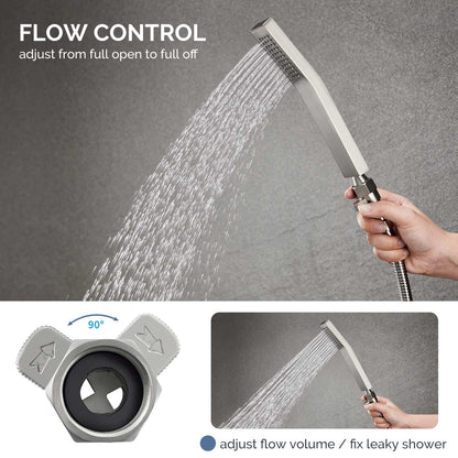 Water Flow Control Valve, Angle Simple Brass Shower Shut Off Valve, Flow Restrictor for Handheld Shower, Bidet Sprayer, Brushed Nickel