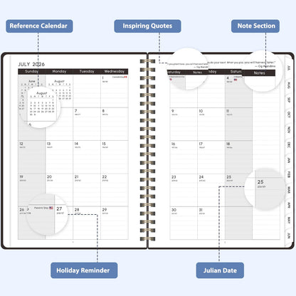 Planner 2026-2027, Weekly and Monthly Academic Planner, July 2026 - June 2027, Hardcover Calendar Agenda Book for School Year Planning, School Supplies for Teacher and Student, A5(6.3'' x 8.5'')