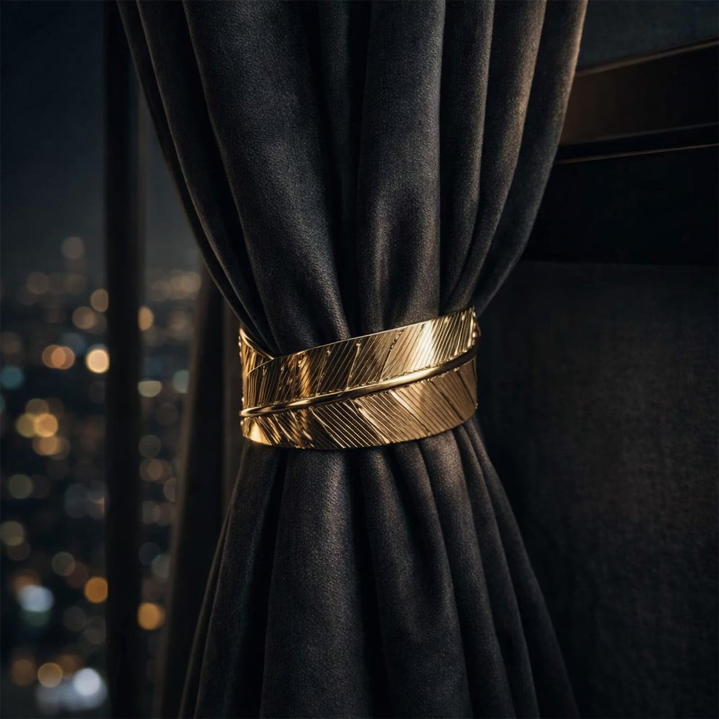 Curtain Tiebacks 2Pcs Curtain Ties Elegant Feather Curtain Tie backs Premium Alloy Spring Curtain Ties No Drilling Curtain Clips for Modern Luxury French Nordic Minimalist Home Decor Curtain Holdbacks