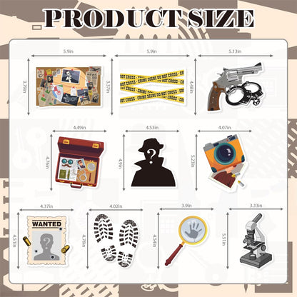 30PCS Detective Murder Hanging Swirls Mystery Detective Party Decorations Crime Scene Ceiling Swirls Murder Dinner Evidence Marks Party Supplies