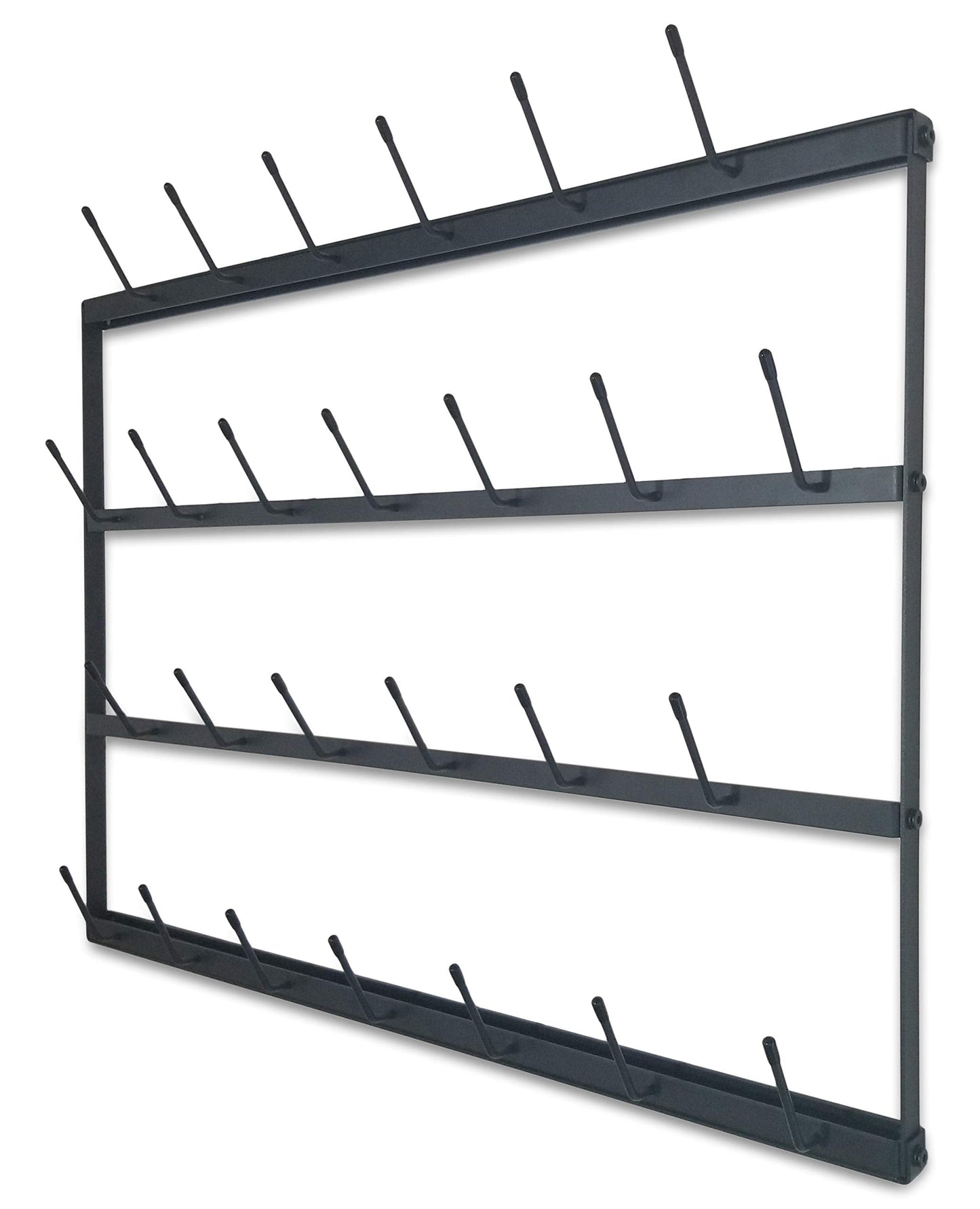 Claimed Corner Mug Rack with Sturdy Steel Frame, Matte Black Finish, Removable Rubber Caps, Wall Mounted (Horizontal 34" x 23.5")
