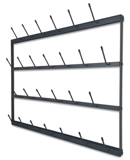 Claimed Corner Mug Rack with Sturdy Steel Frame, Matte Black Finish, Removable Rubber Caps, Wall Mounted (Horizontal 34" x 23.5")