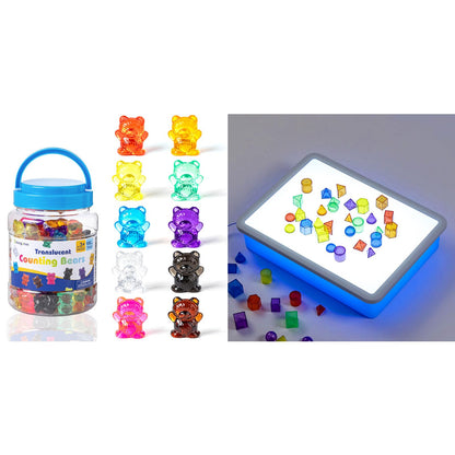 Odoorgames 100 Pcs Translucent Bear Counters - Light Table for Kids - Kindergarten Classroom & Light Table Manipulatives