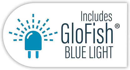 GloFish Crescent Aquarium Kit 5 Gallons, Includes Hidden Blue LED Light And Internal Filter