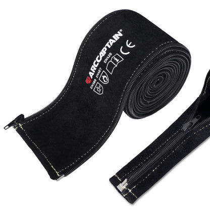 ARCCAPTAIN TIG Welding Torch Cable Cover, MIG Plasma Tig Torch Cover Resistant Leather with Zipper 3.7M (12FT) Length