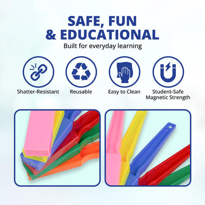 United Scientific™ STEM Magnetic Wands, Educational Magnet Science Kit, Magnetic Kit for STEM Classroom, Magnet Sets for Science Experiments, Sorting Activities, Homeschool Supplies, 6 Pieces