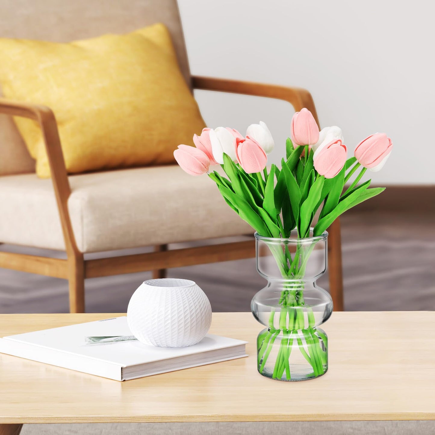 TOYANDONA Glass Flower Vase Decorative Centerpiece for Home and Wedding Decor, Gourd-Shaped Glass Vase for Floral Arrangements and Plants Terrarium, Desktop Flower Holder
