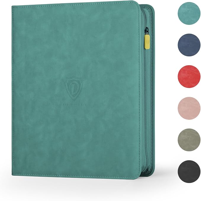 Trading Card Binder with Zip,12 Pockets Card Binder,720 Double Sided Pocket Card Collection Binder,Card Album Card Folder for MTG,TCG,Sports Cards,Game Cards,Green