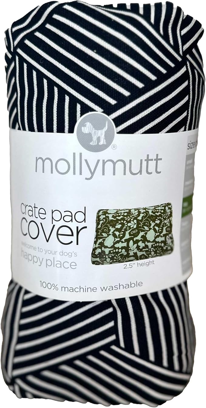 Molly Mutt Dog Crate Pad Cover, 100% Cotton Canvas Cover for Dog or Puppy Crate Bed, Durable, Washable, and Free of Harmful Chemicals, Pre-Shrunk, 42"x28"x2.5", Rough Gem