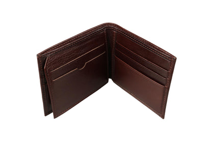 grande 1488 - Genuine Leather Bifold Classic Men Wallet with ID Window - Dark Brown