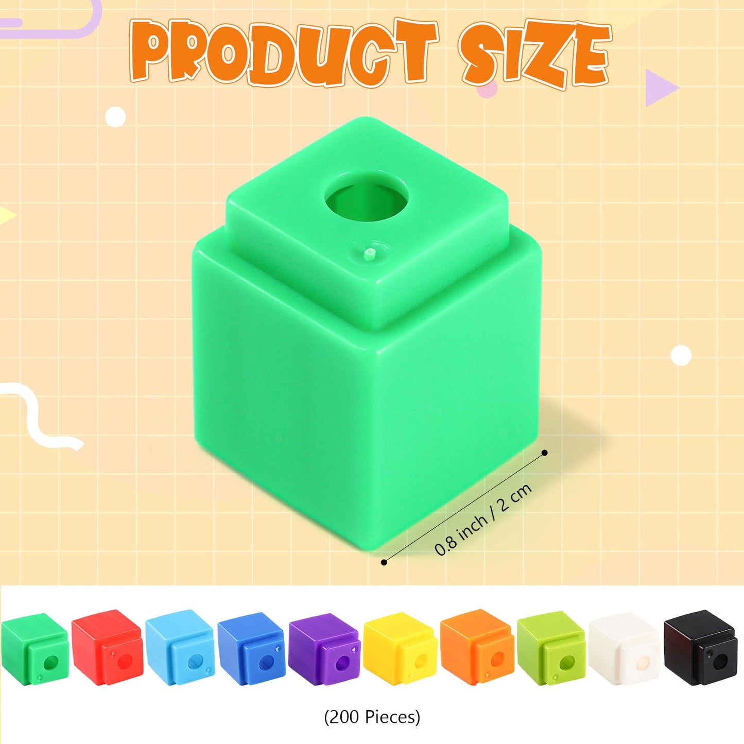 200 Pcs Light Blue Linking Cubes for Math Counting Cubes Manipulatives Plastic Counting Block Manipulative Classroom Learning Supplies for Educational Preschool Activities Boy Girl (Light Blue)