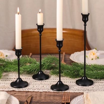 Sunnyfuture Candlestick Holders, 12PCS Taper Candle Holder for Candlesticks, Black Candle Holders for Table Centerpiece, Wedding, Party