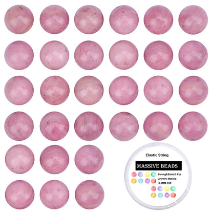 100Pcs Natural Crystal Beads Stone Gemstone Round Loose Energy Healing Beads with Free Crystal Stretch Cord for Jewelry Making (Rhodochrosite, 8MM)