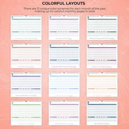 Clever Fox Habit Tracker Calendar – Inspirational Goal Tracker and Habit Calendar for Atomic Habits – Colorful Habit & Goal Planner Journal to Boost Productivity – 24 Months, 10″ x 8″ (Pink)