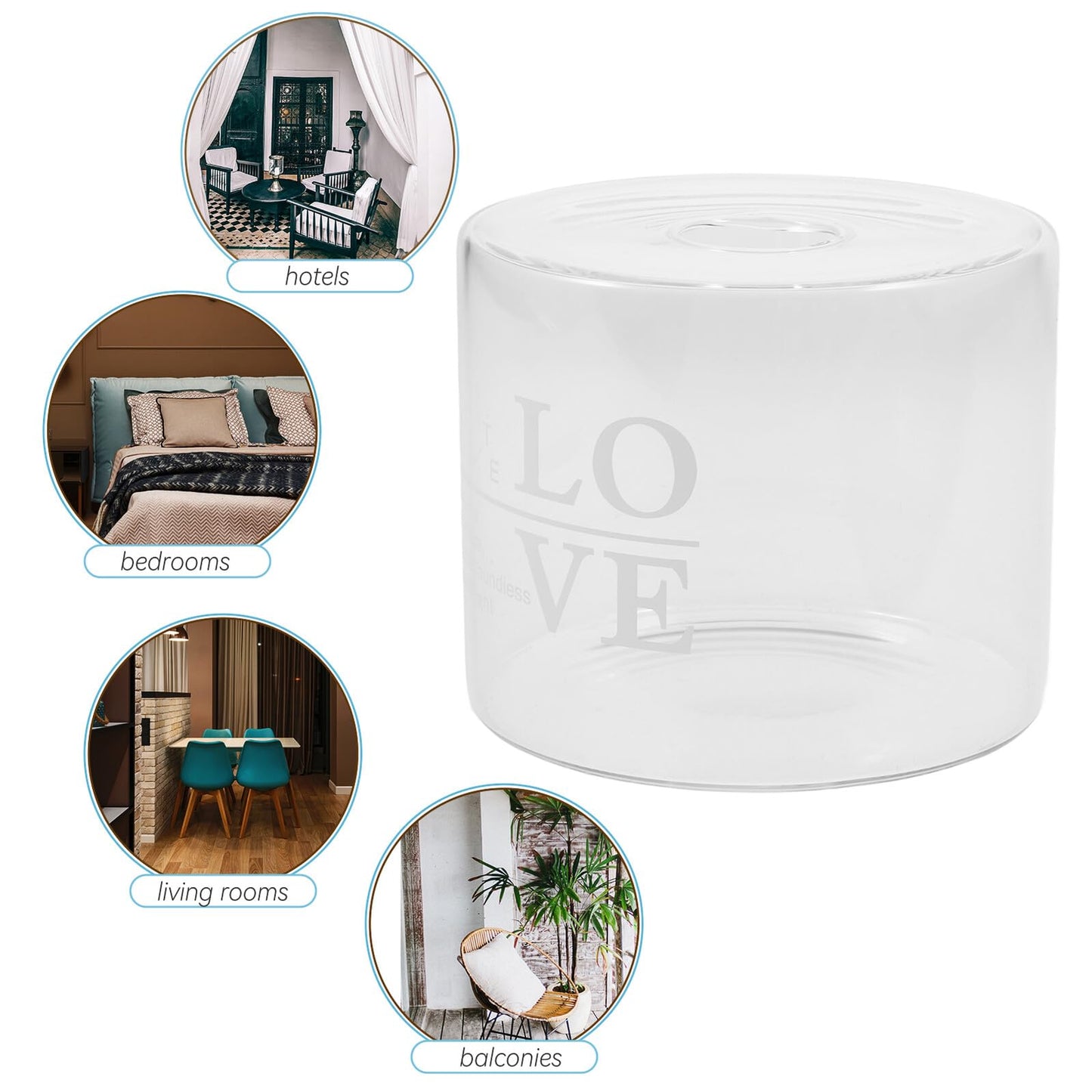 OSALADI Glass Hydroponic Vase Desktop Flower Holder Small Letter Vase for Home Décor, European Style Love Glass Planter for Fresh Flowers and Terrarium Plants