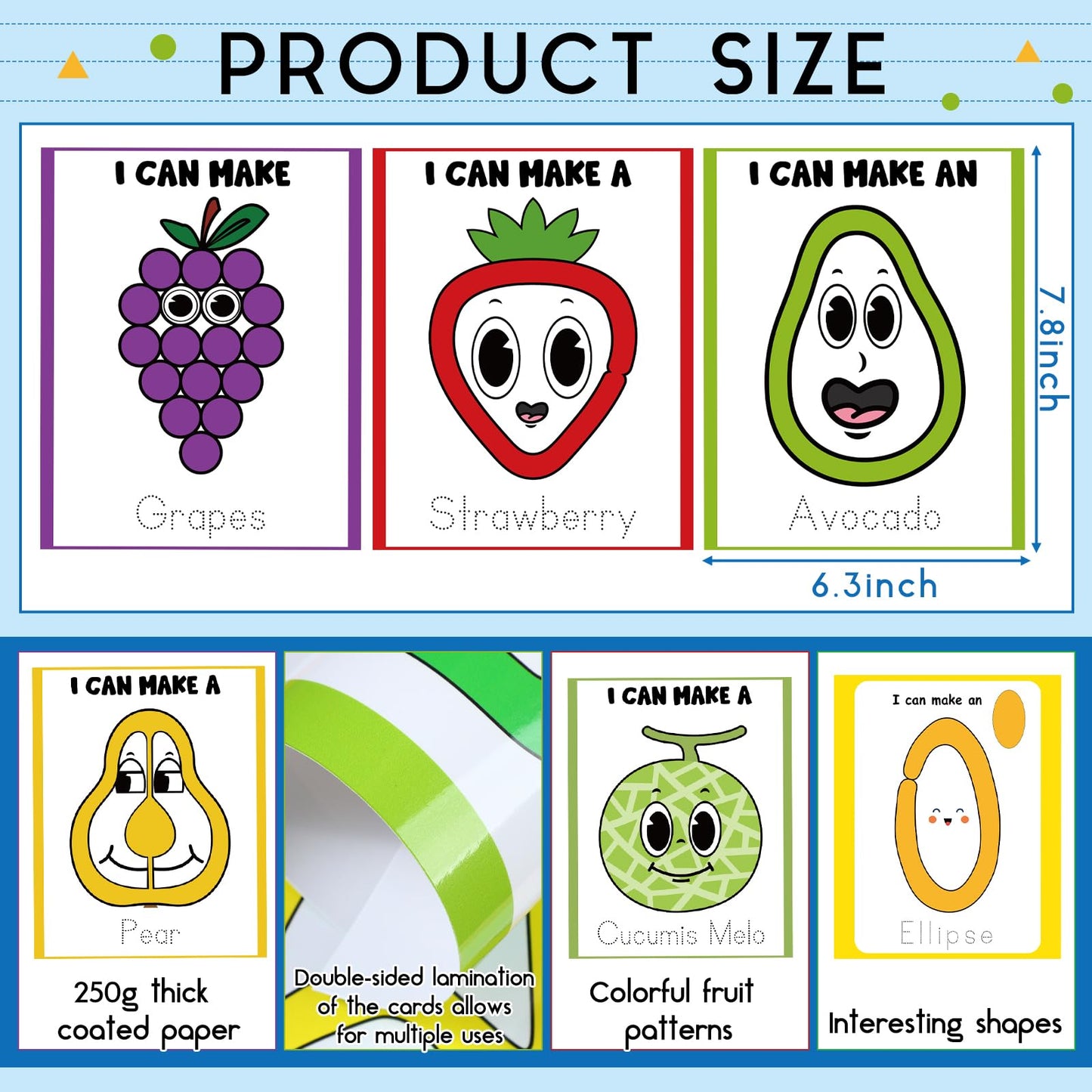 Ireer 36 Pcs Playclay Dough Mats for Kids Activity Card for Clay Back to School Preschool Number Alphabet Animal Shape Learning Activity Games for Classroom Home Educational Supplies