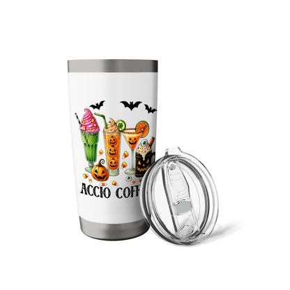 Halloween White 20oz Travel Cup Bottle Spooky Accio Coffee Stainless Steel Insulated Tumbler