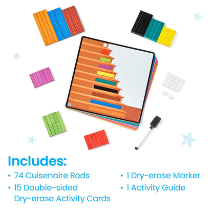 hand2mind Cuisenaire Rods: Early Math Activity Set – Teaching Fraction Bars, Montessori Math Manipulatives, Math Teacher Must Haves Elementary, Kindergarten Homeschool Supplies