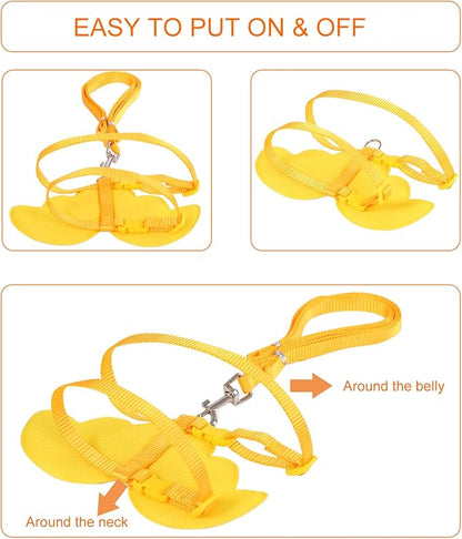 KAMA BRIDAL Duck Walking Harness and Leash Chicken Duck Outdoor Training Rope Adjustable Rope for Pet Poultry Hen Cock (S, Yellow)