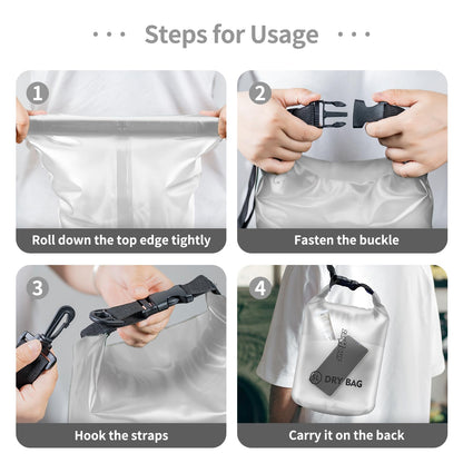 Zanhour Waterproof Dry Bag - Roll Top Transparent Storage Bag,2L/5L/10L/20L,Suitable for Traveling, Swimming, Kayaking, Camping, Fishing, Rainy Day Trips