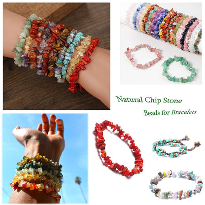 XIANNVXI Red Coral Beads, Natural Chip Stone Beads 400Pcs Crystal Bead 5-8mm Irregular Healing Crystal Loose Rocks for DIY Jewelry Making