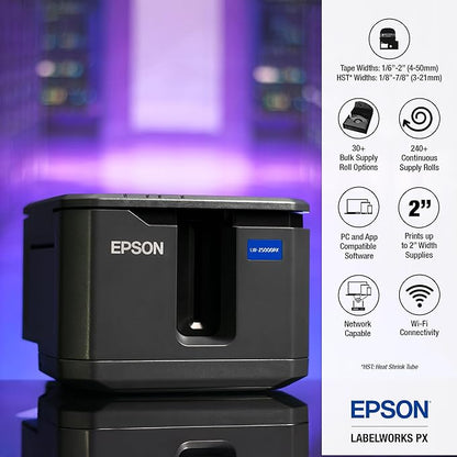LABELWORKS Epson LW-Z5000PX Industrial Label Maker - Complete Printer Kit with Accessories, PX 147' Bulk Label Rolls, Desktop Printer