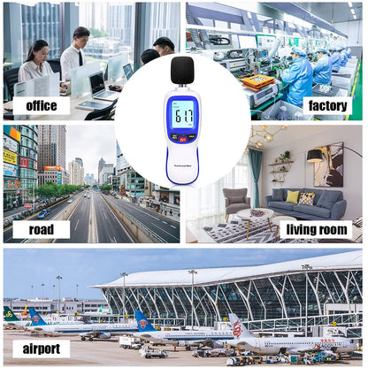 Decibel Sound Meter, Hand-Held Sound Level Meter 30dB to 13dB(A), Noise Meter Monitor with Backlight Alert, Noise Level Meter Tool for Home Office Job-site