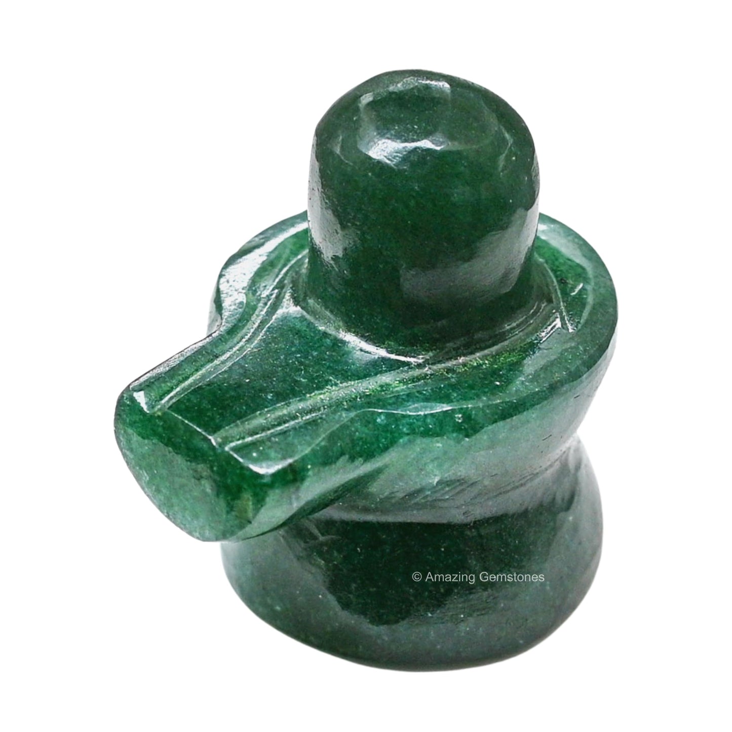 Amazing Gemstone Shiva Lingam Stone Green Aventurine Crystal - Shivling for Pooja, Home Office Room Decor made of Healing Crystals and Healing Stones - Adiyogi Shiva Lingams