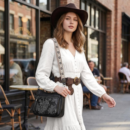Crossbody Bags for Women, Purple Vegan Leather Medium Crossbody Purse, Spacious Daily Travel Shoulder Bag with Boho Strap