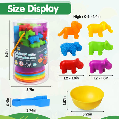 TSYAN Counting Toys Matching Game for Kids with Sorting Bowls Sensory Toys