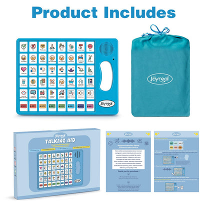 Joyreal AAC Device for Autism, Non Verbal Communication Tools for Speech Therapy & Stroke Rehab. Communication Tablet, Autism Talking Aids with 8 Programmable Buttons & Adjustable Volume
