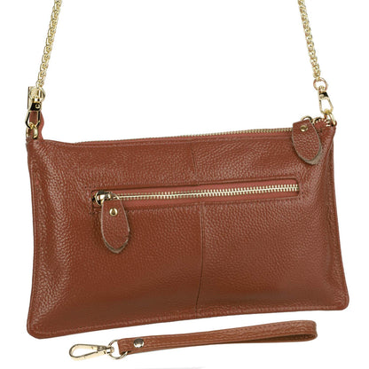 YALUXE Genuine Leather Wristlet Handbags Purses Cell Phone Pocket Clutch Wallet Crossbody Bags for Women