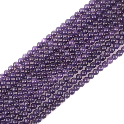 ICAI Beads 10mm Natural Amethyst Stone Round Loose Stone Beads for Jewelry Making DIY Crafts Design 1 Strand 15" APPR.34-36pcspcs