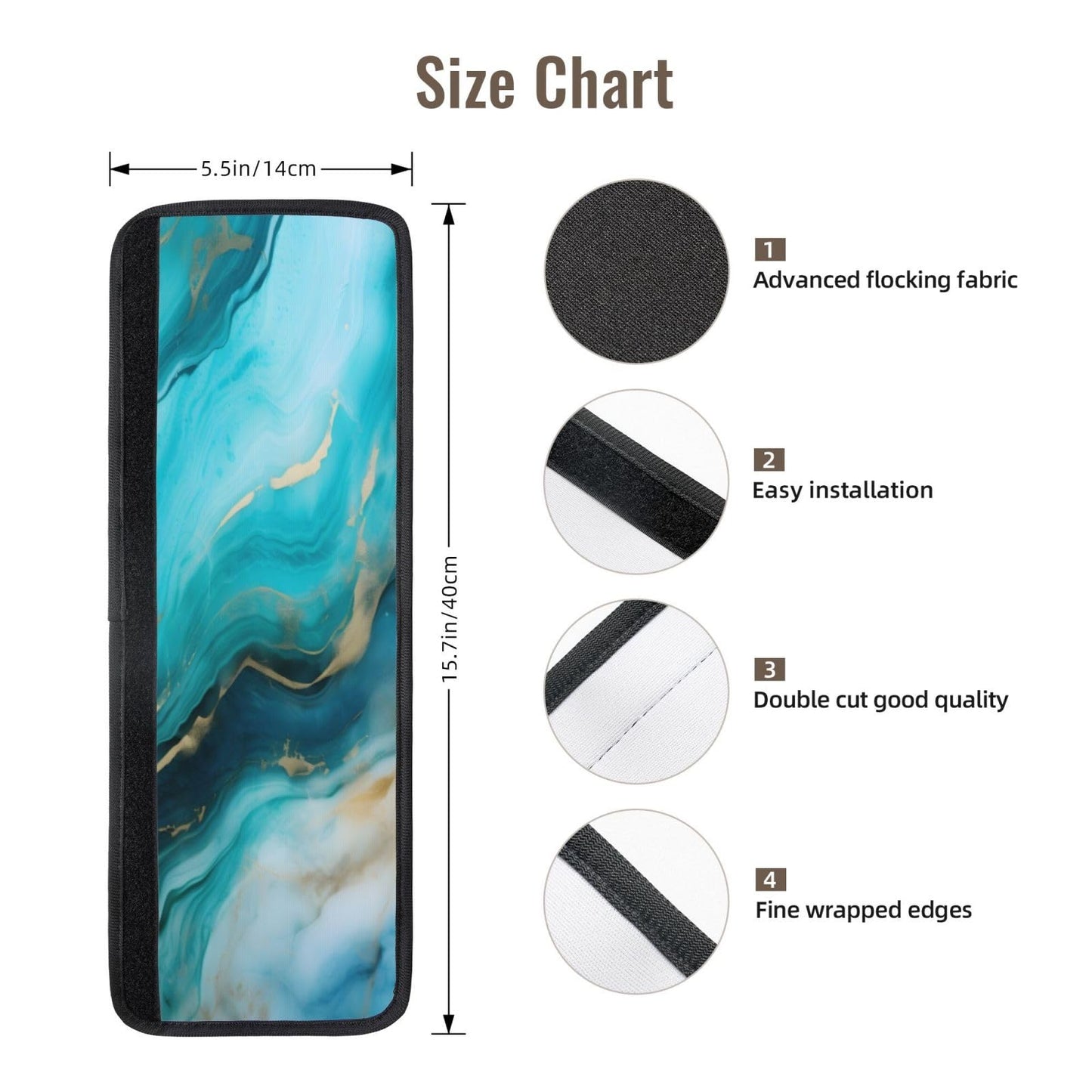 Edafol Teal Turquoise Liquid Marble 2 Pcs Refrigerator Door Handle Covers Set of 2 Non Slip Kitchen Appliance Fridge Handle Cover Oven Microwave Dishwasher Handle Dust Covers Protector