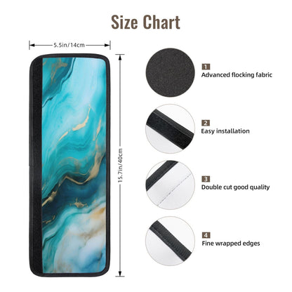 Edafol Teal Turquoise Liquid Marble 2 Pcs Refrigerator Door Handle Covers Set of 2 Non Slip Kitchen Appliance Fridge Handle Cover Oven Microwave Dishwasher Handle Dust Covers Protector
