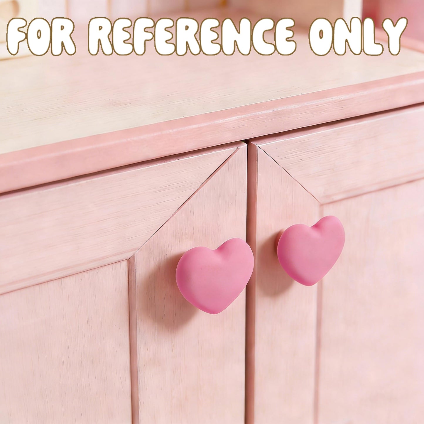 LC LICTOP 1.54 Inch Pink Heart Soft Rubber Drawer Knobs 6pcs, Warm Style Cabinet Knobs for Cabinets, Cute Drawer Pulls Handles with Screws for Dresser Wardrobe Closet