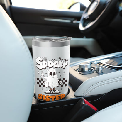 Spooky Sister Halloween Ghost Costume Retro Groovy Stainless Steel Insulated Tumbler