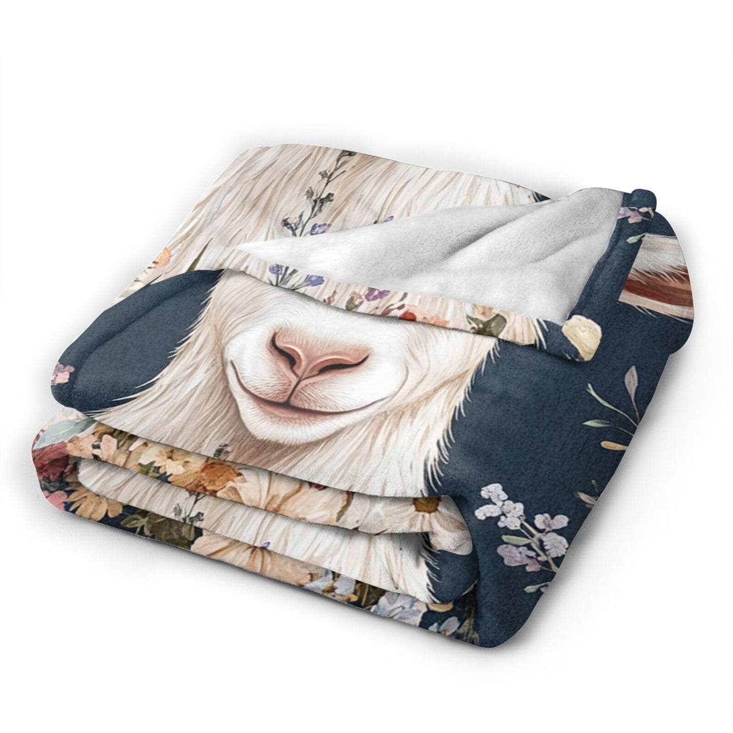Mecowcm Cute Goat Blanket Farmhouse Sheep Goat Fleece Throw Blankets Fuzzy Plush Super Soft Cozy Warm Goats Decor Blanket Gifts for Boys Girls Kids Adult Men Women 40"x50"