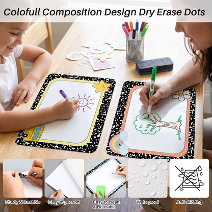 Lincia 12 Pcs Large 12'' Dry Erase Dots for Classroom Table Composition Dry Erase Circles Removable Sticker Spots for Whiteboards, Desks, Wall Decals, Student, Teacher School Supplies