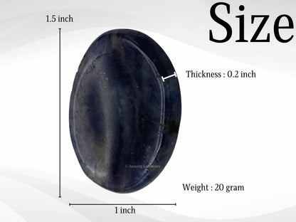 Amazing Gemstone Iolite Worry Stone, Healing Crystals - Piedra Crystal Fidget for Gift, Meditation, Calming, Relaxation, Stress Relief