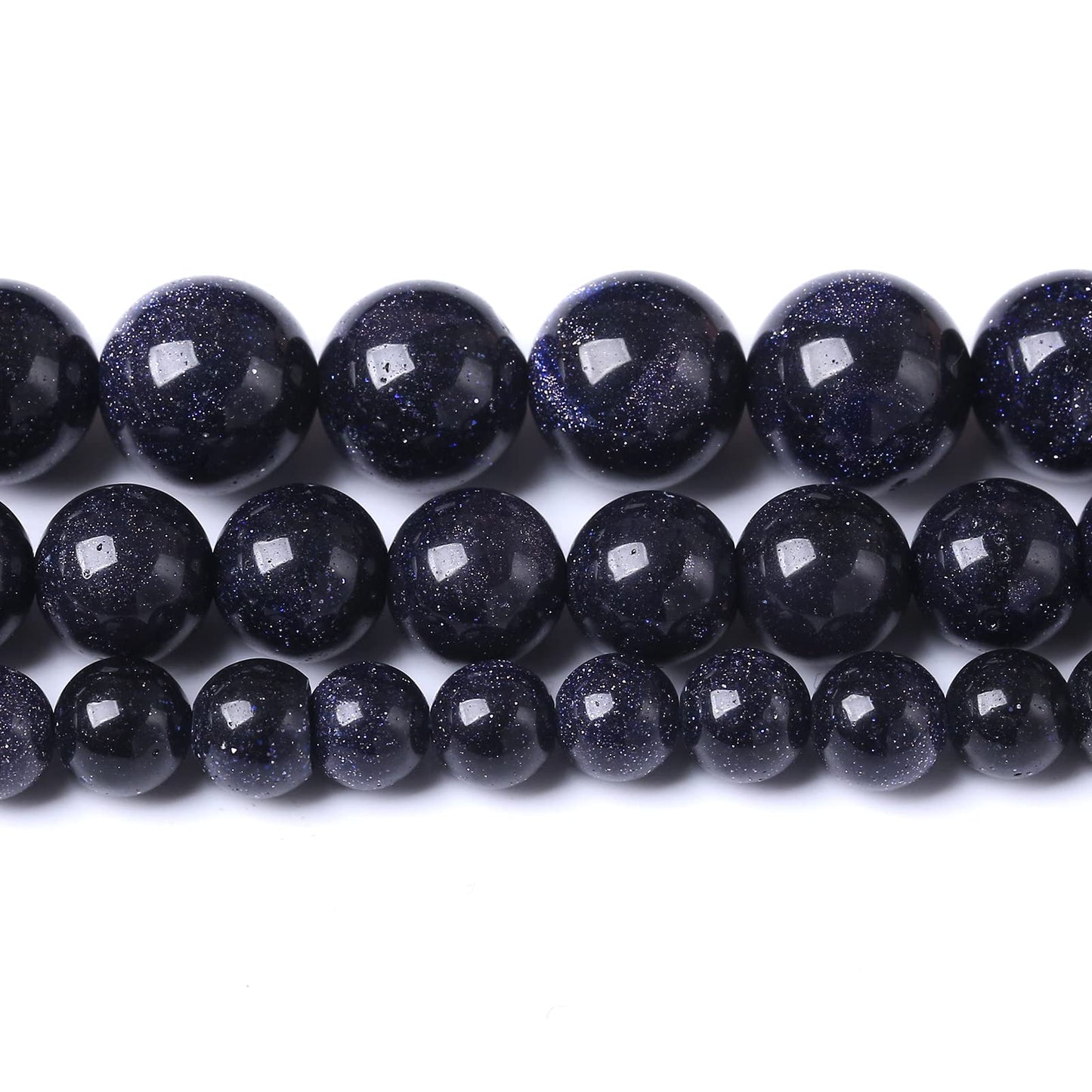 90PCS 4MM AAA Blue Sand Stone Beads Natural Gemstone Bead Crystal Healing Energy Jewelry Making DIY 17 inches
